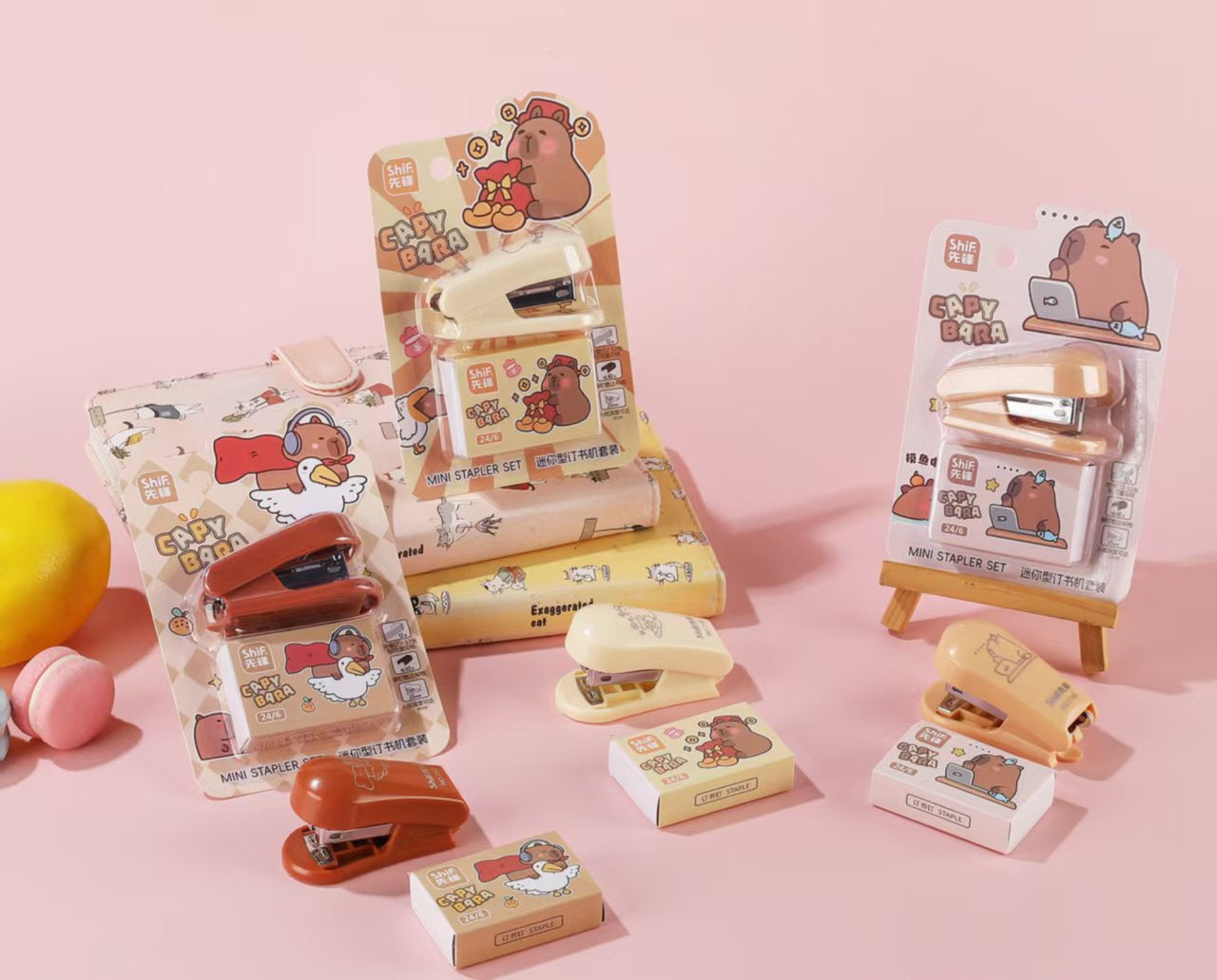 迷你訂書機 卡皮巴拉圖案 (原盒出)