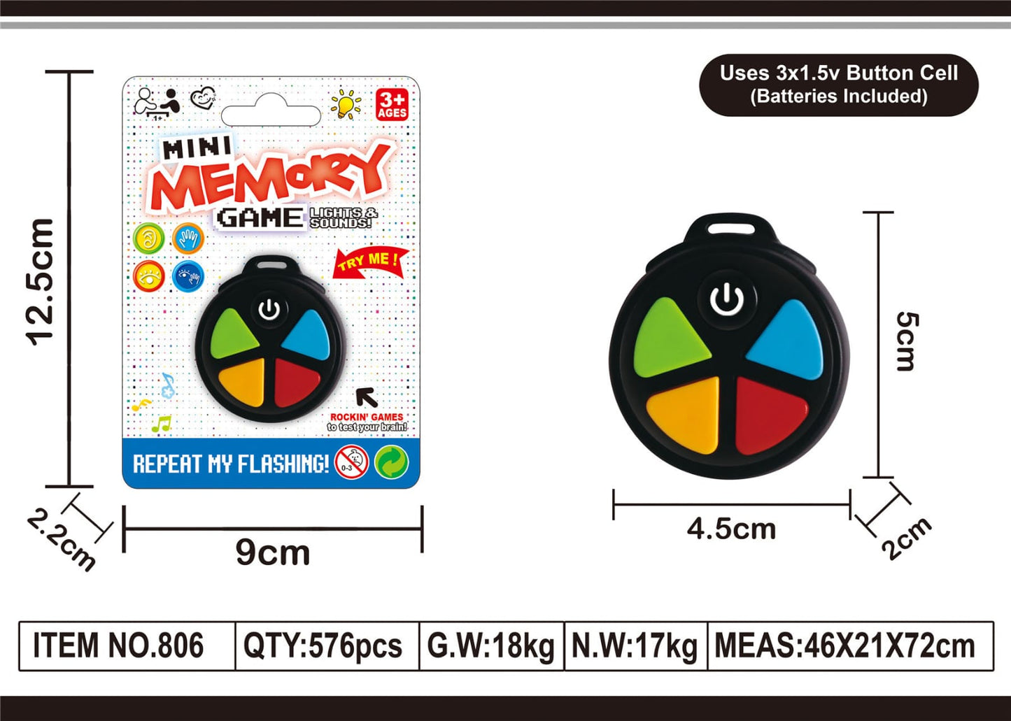 迷你記憶燈遊戲 (30個起訂)