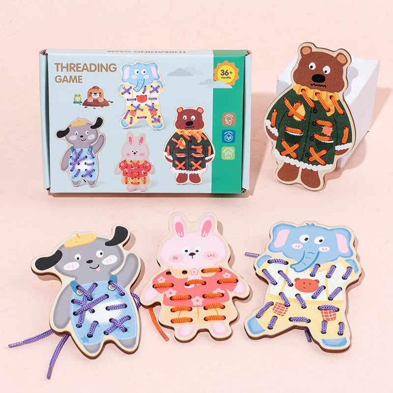 3407動物穿繩板一盒內有4個板 (10盒起訂)