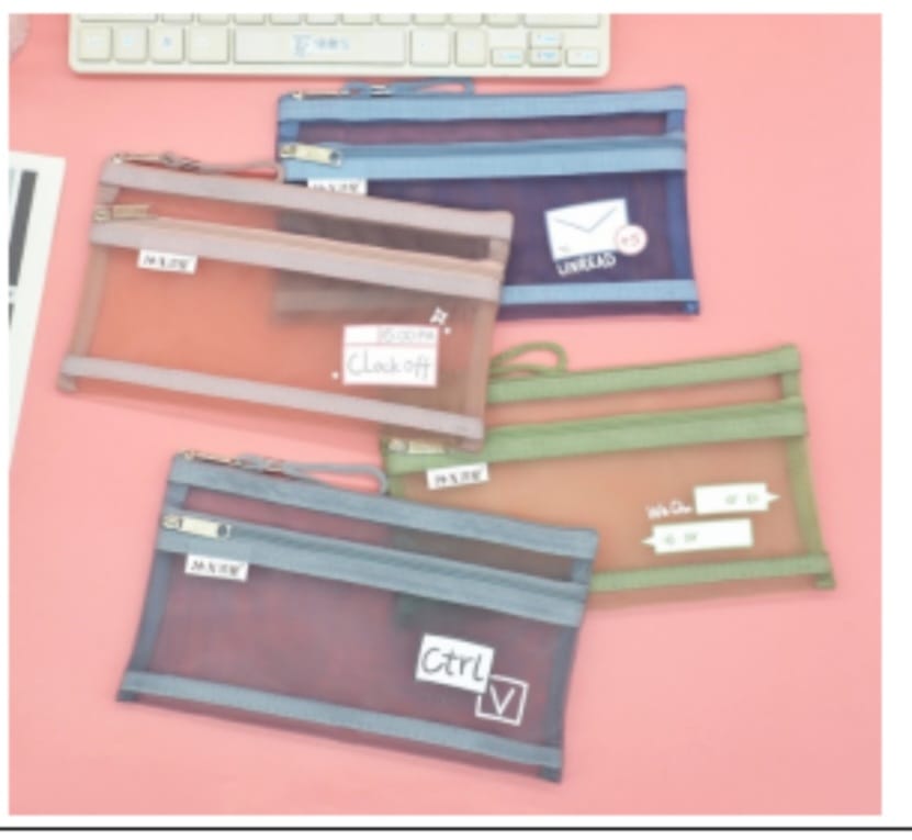 3702雙拉鏈B6筆袋 文字款 單色 (原包出)