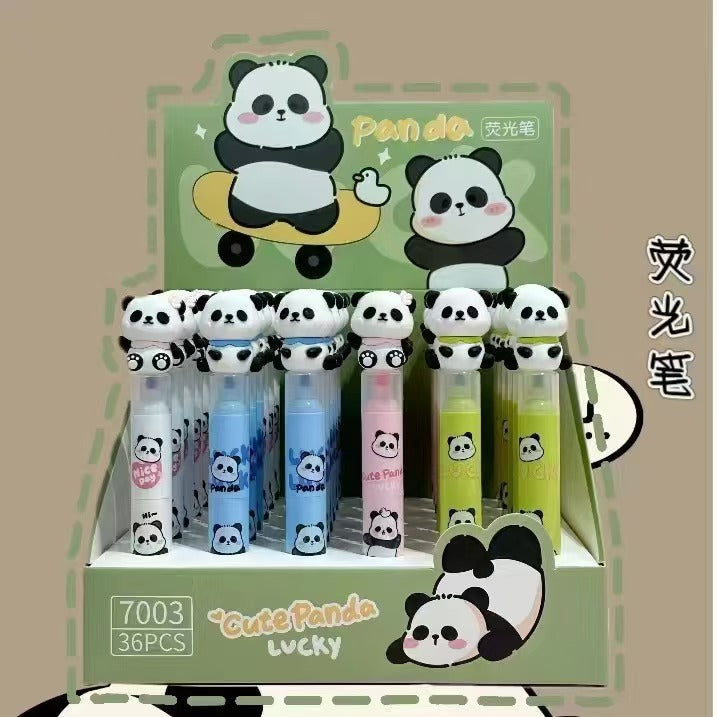 熒光筆 熊貓圖案 (原盒出)