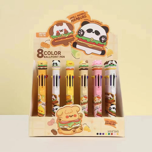 8色多用途動物漢堡原子筆 (原盒出)
